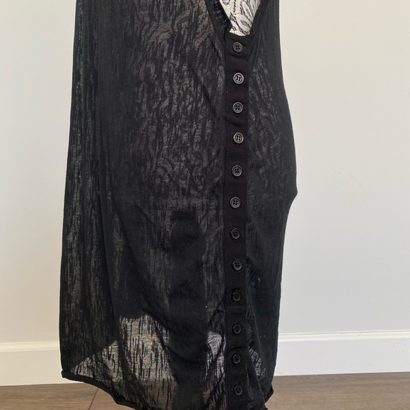 Sheer black dance dress/ top with open buttoned sides - Picture 4 of 5